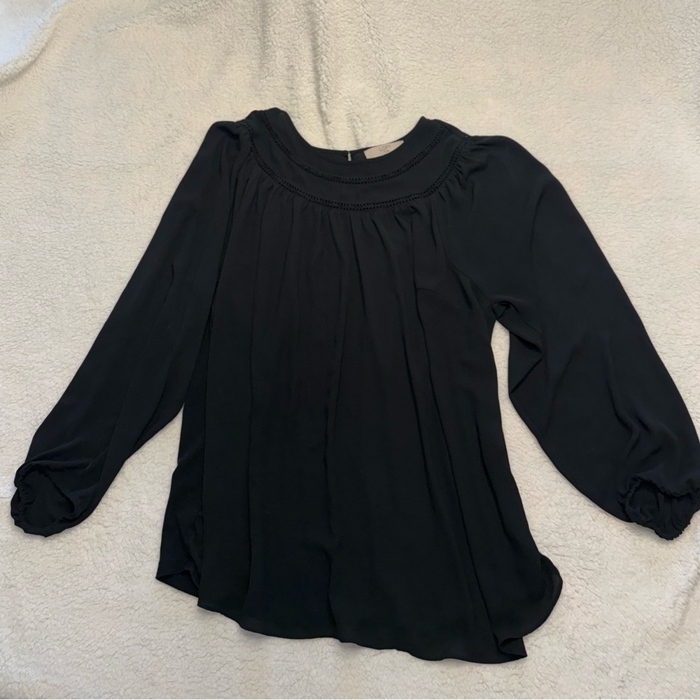 LOFT Black Long Sleeve Blouse